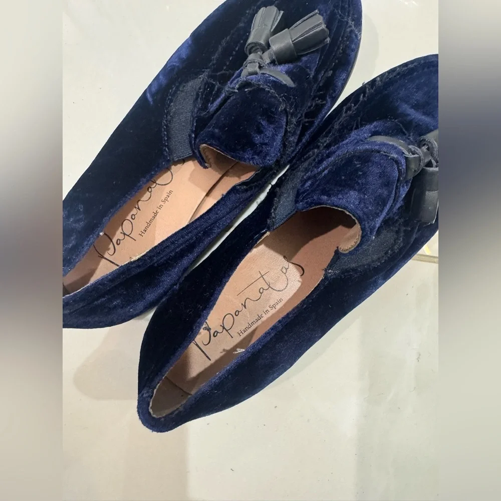 Navy‎ Blue Velvet Kids Shoes
